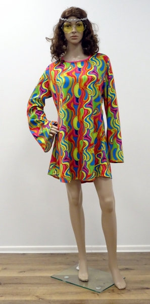 Tunika/ Oberteil 70er Jahre, buntes Muster