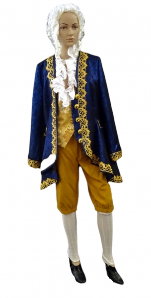 Marquise von O. Jacke Silberbrokat, schwarz/blau und gold