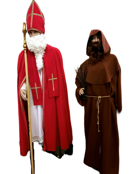 Preview: Mönch/ Knecht Ruprecht: Gewand braun mit Kragen