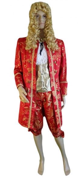 Chevalier, Jacke, Hose, Weste mit Schamüsken, rot-gold