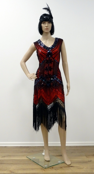 Charlstonkleid rot schwarz