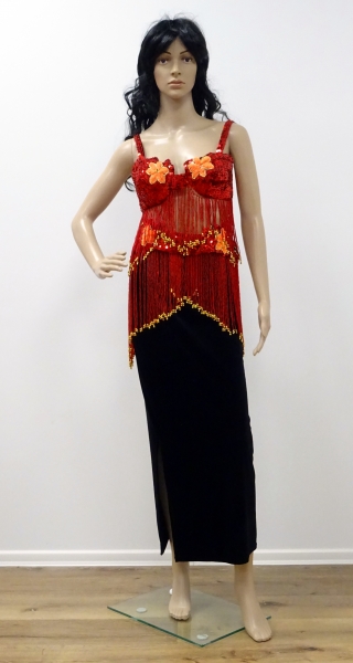 Orientalischer Damenkostüm rot-schwarz