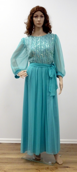 Kleid türkis, Abendkleid, 80er Jahre