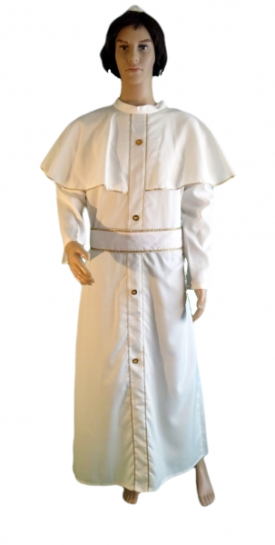 Papst: Gewand mit Kappe und Gürtel, weiß