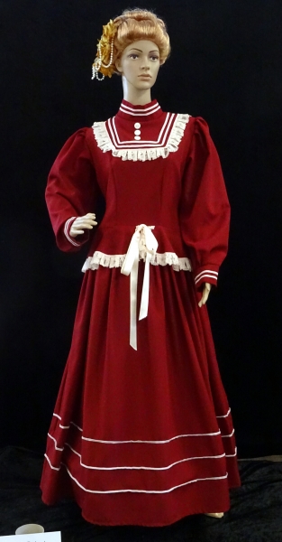 Gründerzeit/Jugendstil: Viktorianische Dame Celie, Kleid weinrot