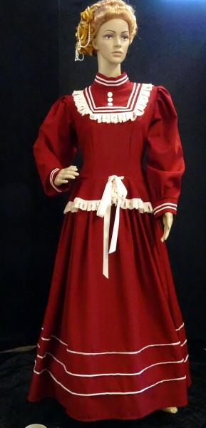 Gründerzeit/Jugendstil: Viktorianische Dame Celie, Kleid weinrot