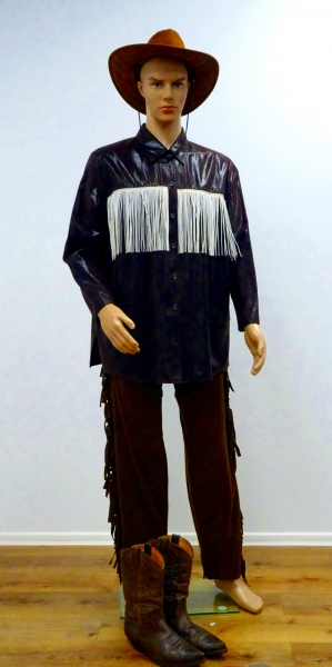 Westernjacke (weiße Franse), dunkelbraun