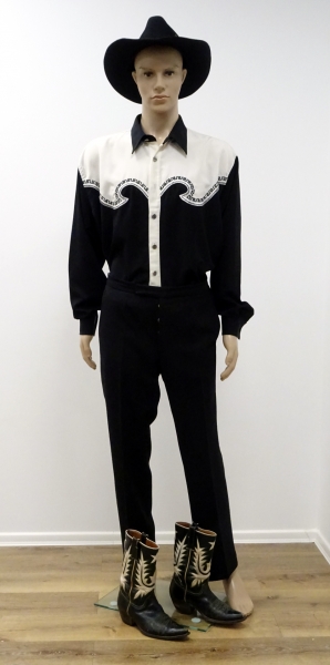 Westernhemd (Countrylook), weiß-schwarz