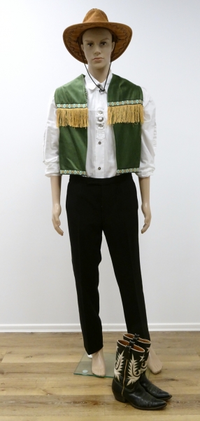 Western- Weste,grün,mit Fransen, grün