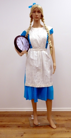 Alice im Wunderland,Kleid Türkis,Schürze weiß