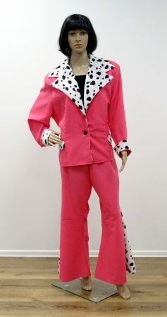 Anzugjacke, pink mit Hermelin am Kragen und and den Ärmeln, pink