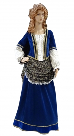 Viktorianisch/ Gründerzeit Kleid Aurelie blau