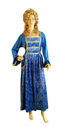 Rokoko Kleid; blauer Samt, blau