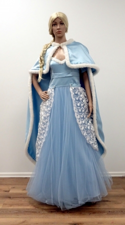 Cinderella: Kleid, Unterrock, weißes Tüllrockteil, hellblau