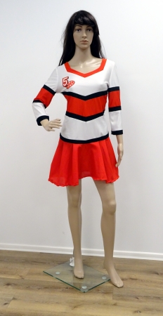 Cheerleader, Kleid, rot-weiß, schwarz abgesetzt, Nr.5