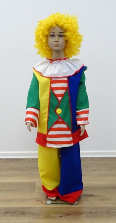 Clown: buntes Hemd + Hose, Rüschenkragen