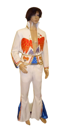 Elvis: Anzug, Gürtel; bestickt, weiss