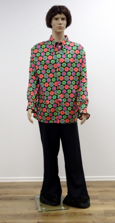 Hemd 70er Jahre, symetrische Muster (Kreise), bunt