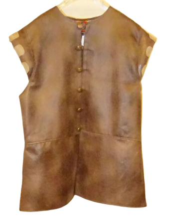 Mittelalterliche Weste, Kunstleder braun-beige