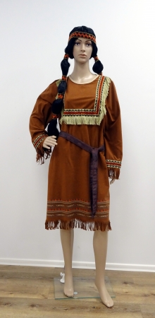 Indiankleid (Borte beige-orange), braun