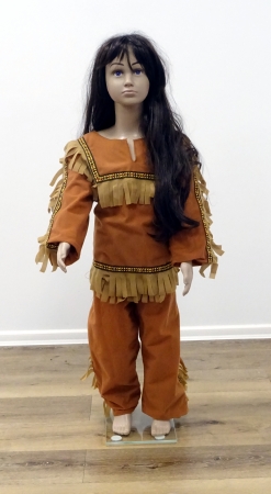 Indianer (KIND): Oberteil + Hose, beige-braun mit Fransen