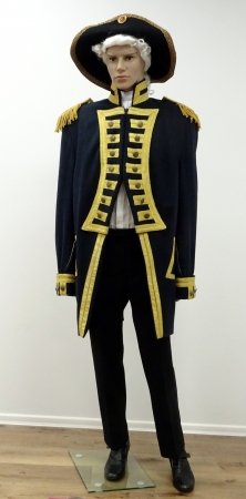 Prachtuniform Admiral Nelson: Gehrock mit Epauletten + Goldtressen