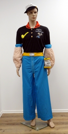 Popeye: Hemd und Hose und Mütze, -blau