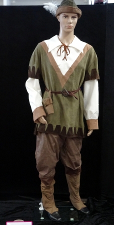 Robin Hood : Oberteil grün- braun-we., Hut, Stulpen, Gürtel mit Tasche