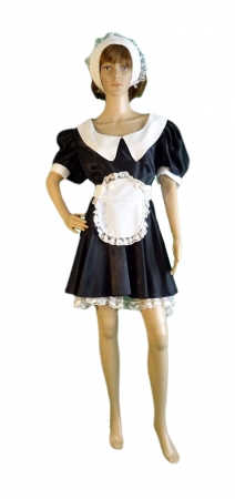 Serviererin (Kleid und Kopfschmuck), schwarz-weiß