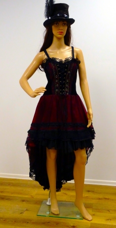 Saloonsängerin (Corsagenkleid), schwarz-rot