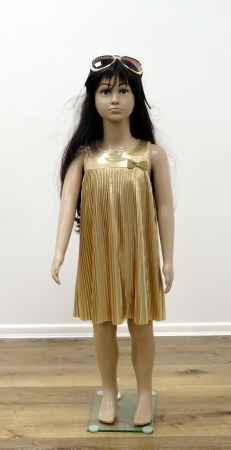 Kleid Hängerchen gold mit Schleifchen (KIND)