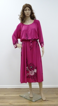 Kleid, 70-er Jahre, lila, mit Blumen