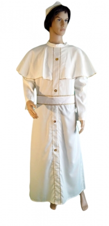 Papst: Gewand mit Kappe und Gürtel, weiß