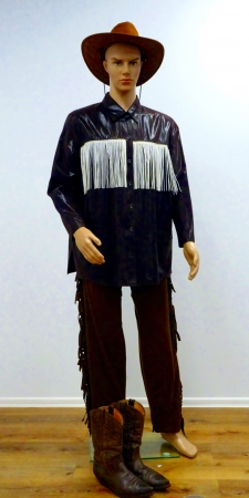 Westernjacke (weiße Franse), dunkelbraun