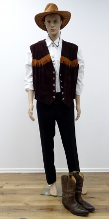 Sheriff : Weste braun mit Fransen ,vorn Schnürung