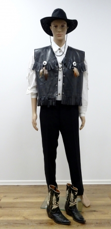 Western- Lederweste, schwarz